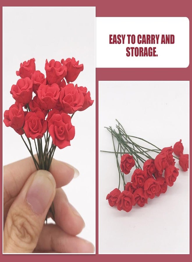 VICASKY 5pcs Dollhouse Bouquet Doll House Flowers Mini Landscape Model Miniature Flower Decor DIY Model Miniature Simulation Mini Rose Artificial - Image 2